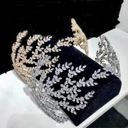 Cubic Zirconia Bridal Headbands Wedding Headdress Luxury CZ Bridal Tiara Crown Women Party Bride Hairband Hair Jewelry Headpiece