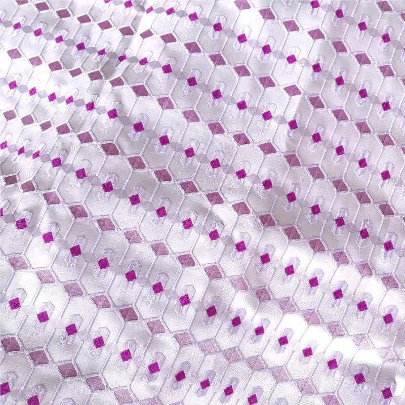 Rose-purple checkered geometric jacquard fabric with a three-dimensional for women's dress and suit sets