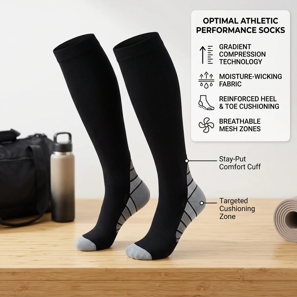 Unisex Copper Compression Socks 1 Pair Anti-Fatigue Support for Men And Women view 5