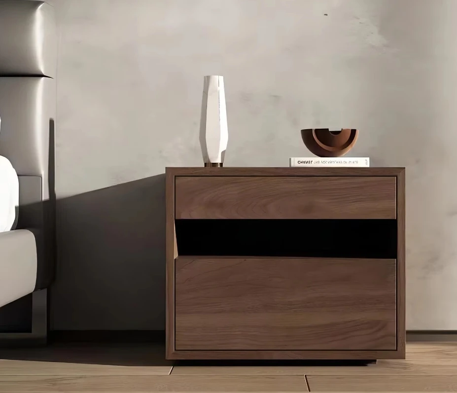 Armario de almacenamiento de madera clásico, mesita de noche, armario de almacenamiento para dormitorio, mesita de noche, dormitorio pequeño, diseño simple