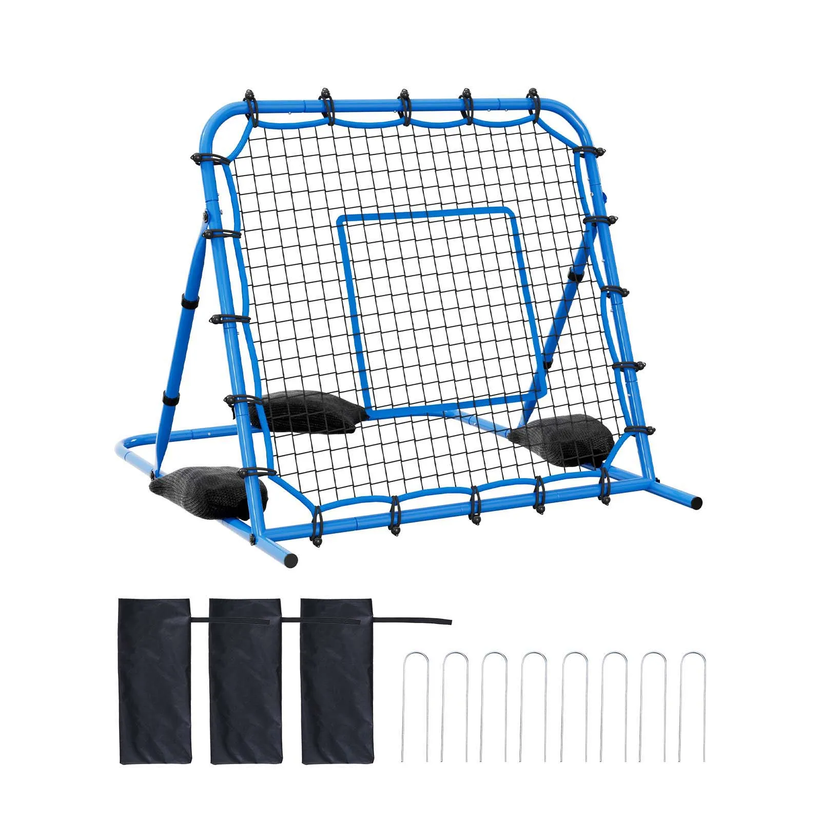 Soccer Rebounder Net, 3.7 x 3.7 ft, Quick-Switch Angle Soccer Goal Rebounder for Control, Passing Practice, Heavy-Duty Iron Frame & PE Net, Easy Setup Ball Training Equipment for Teens&Adults