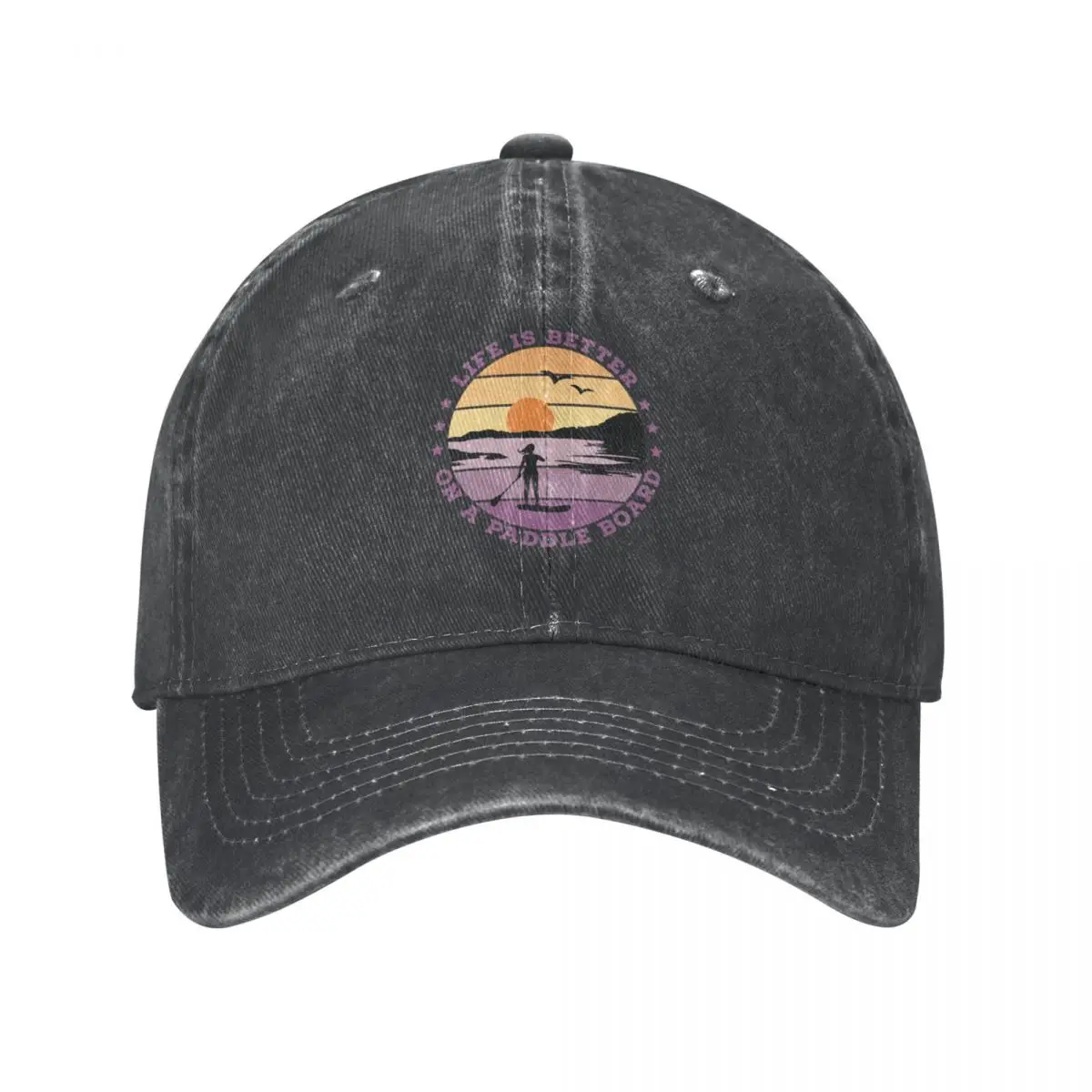 SUP - Life is better on a paddle board (Women) Cowboy Hat black Gentleman Hat Custom Cap New In Hat Mens Caps Women's