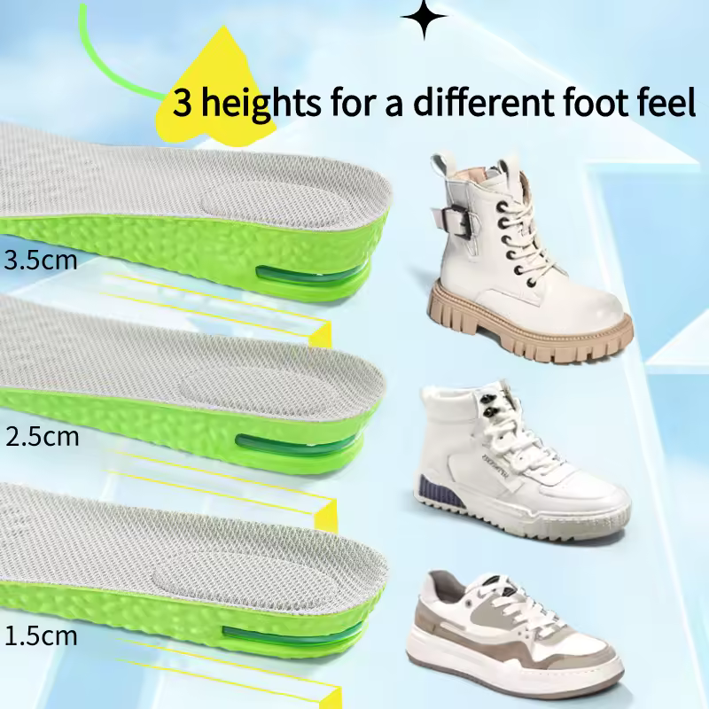 1Pair Air Cushion height increase insoles Breathable Sweat and Anti-Odour Insole Shock Absorbing Insole for Sports Shoes - Image 6