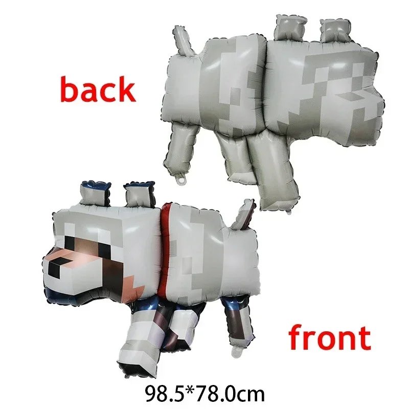 Cartoon Minecraft Ballon Nieuw My World Pixel Groen Nummer 0-9 Aluminium Film Luchtballon Kinderverjaardagsfeestje Decoratie