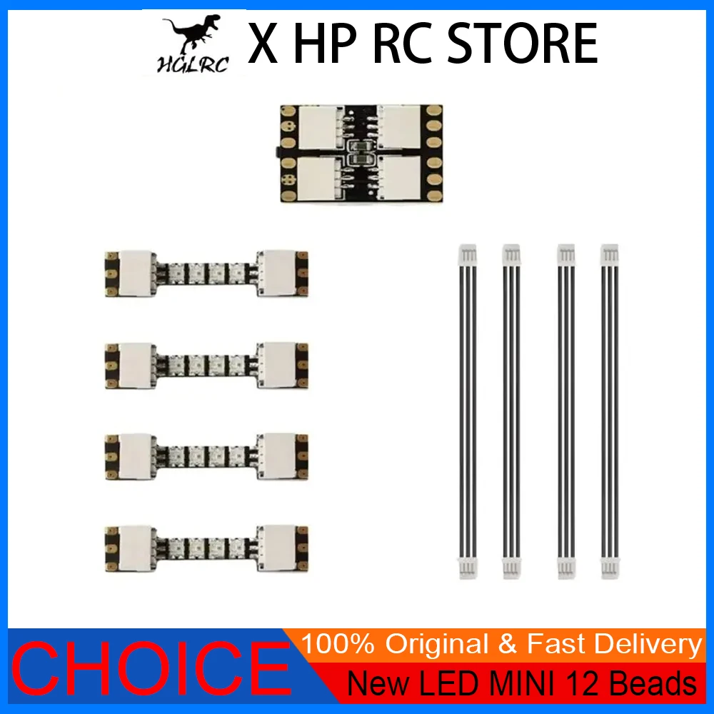 4 pièces HGLRC nouveau LED MINI (38mm)/LITE (25mm) RGB2020 12 perles |   38x7x5mm pour avion RC et drones Freestyle FPV, pièces de bricolage