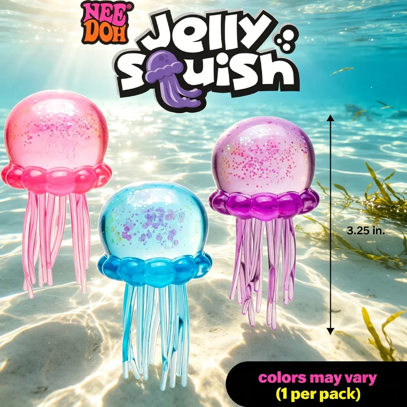 Cute Nee Doh Jelly Hops Octopus Fidget Toy, Waterproof Water Play Sensory Squishy Toy, Great Gift for Boys and Girls
