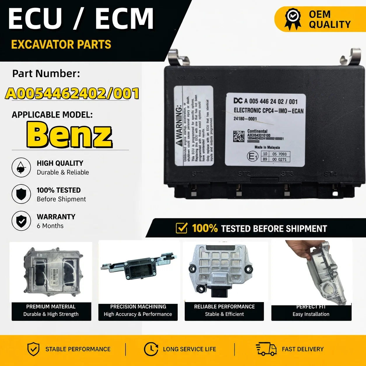 Engine Control Unit Electronic Control Module Diesel ECU ECM ELECTRONIC CPC4 IMO ECAN A0054462402 001 Compatible With Benz