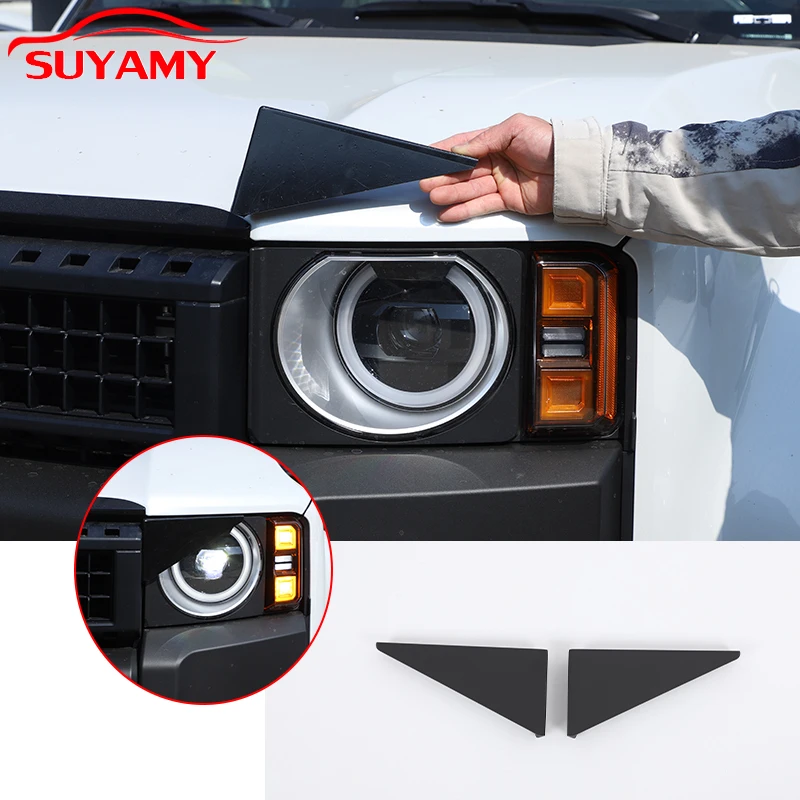 

Для Toyota Land Cruiser 250 Prado J250 2024 2025 автомобильная фара из алюминиевого сплава Angry Eyes, декоративная рамка, автомобильные аксессуары
