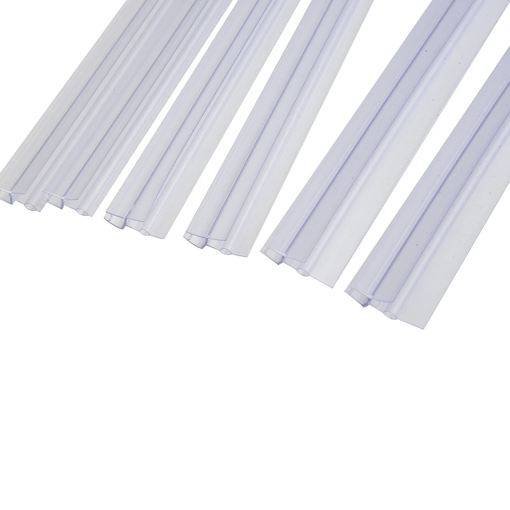 2 Pcs 50cm Bath Shower Screen Door Seal Strip PVC Frameless Glass Door Bottom Weather Stripping Seal Sweep Water Blocking Strip