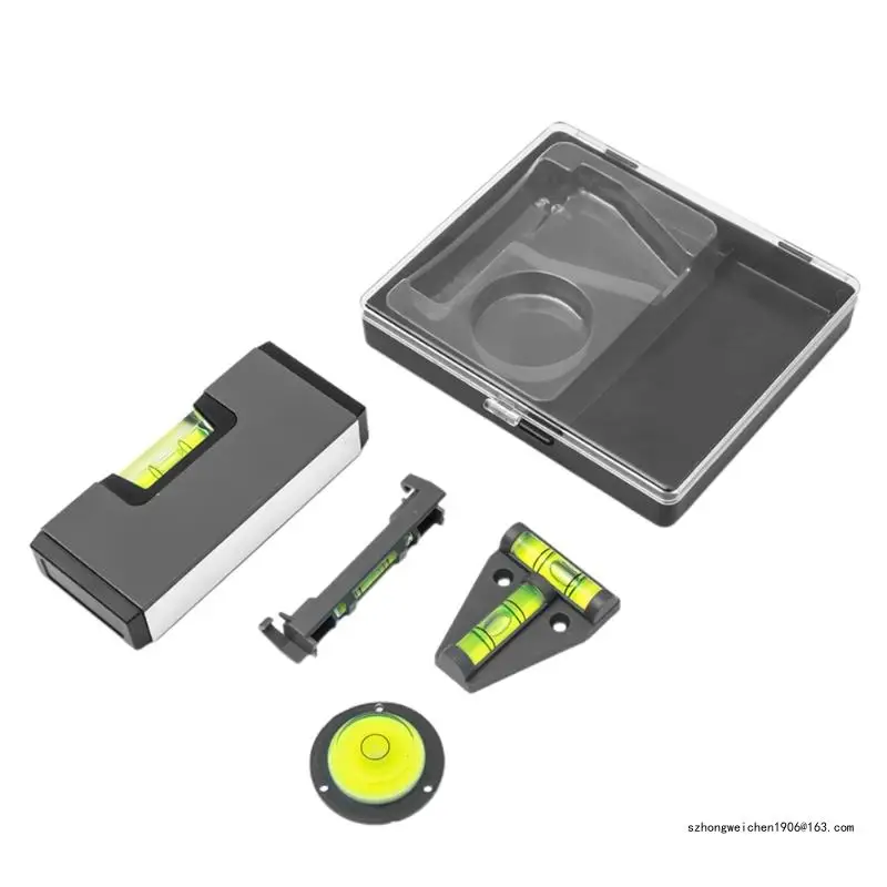 

28GF 4in1 Torpedos Level and Ruler, 180/90 Degree Bubble,Aluminum Alloy Bubble Levels Measurement Tool