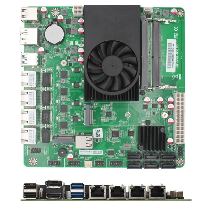 N5105 ITX NAS DIY Motherboard 4 Cores 4 Threads Low Power Consumption 4X2.5Gbe 2Xm.2 6Xsata Slot NVR N5105 Board Durable