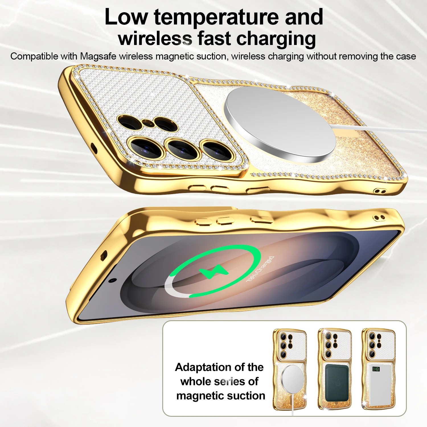 Lens Protection Back Shell For Samsung Galaxy S26 Ultra S25 S24 Plus Phone Case Shiny Diamond Gradient Color Butterfly Cover