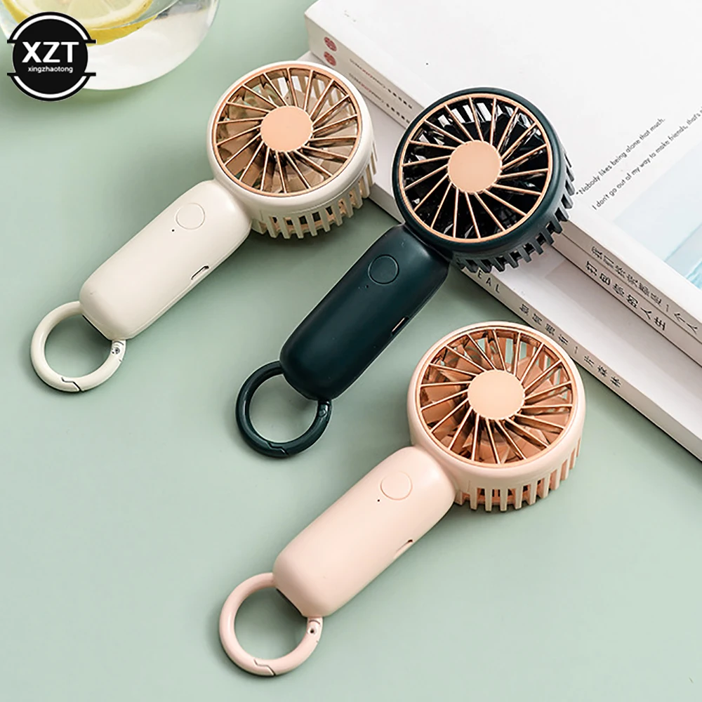 Mini Handheld Air Cooler Portable Fan USB Charging Small Personal Cooling fan with Carabiner for Home Office Outdoor Travel