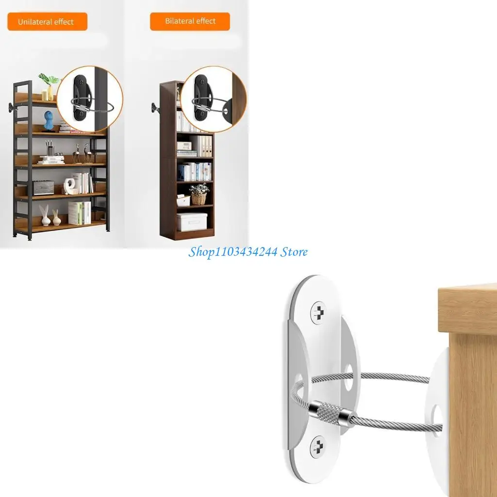 

2 шт., мебельные анкеры из нержавеющей стали с защитой от опрокидывания, мебельные настенные ремни, безопасные ремни для падения