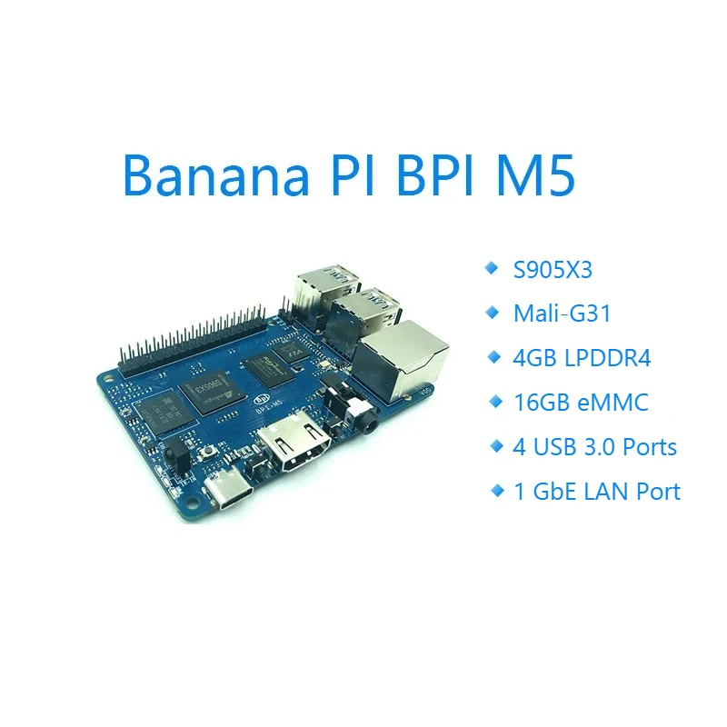 Banana PI BPI M5 New Generation Single Board Computer Amlogic S905X3 Design