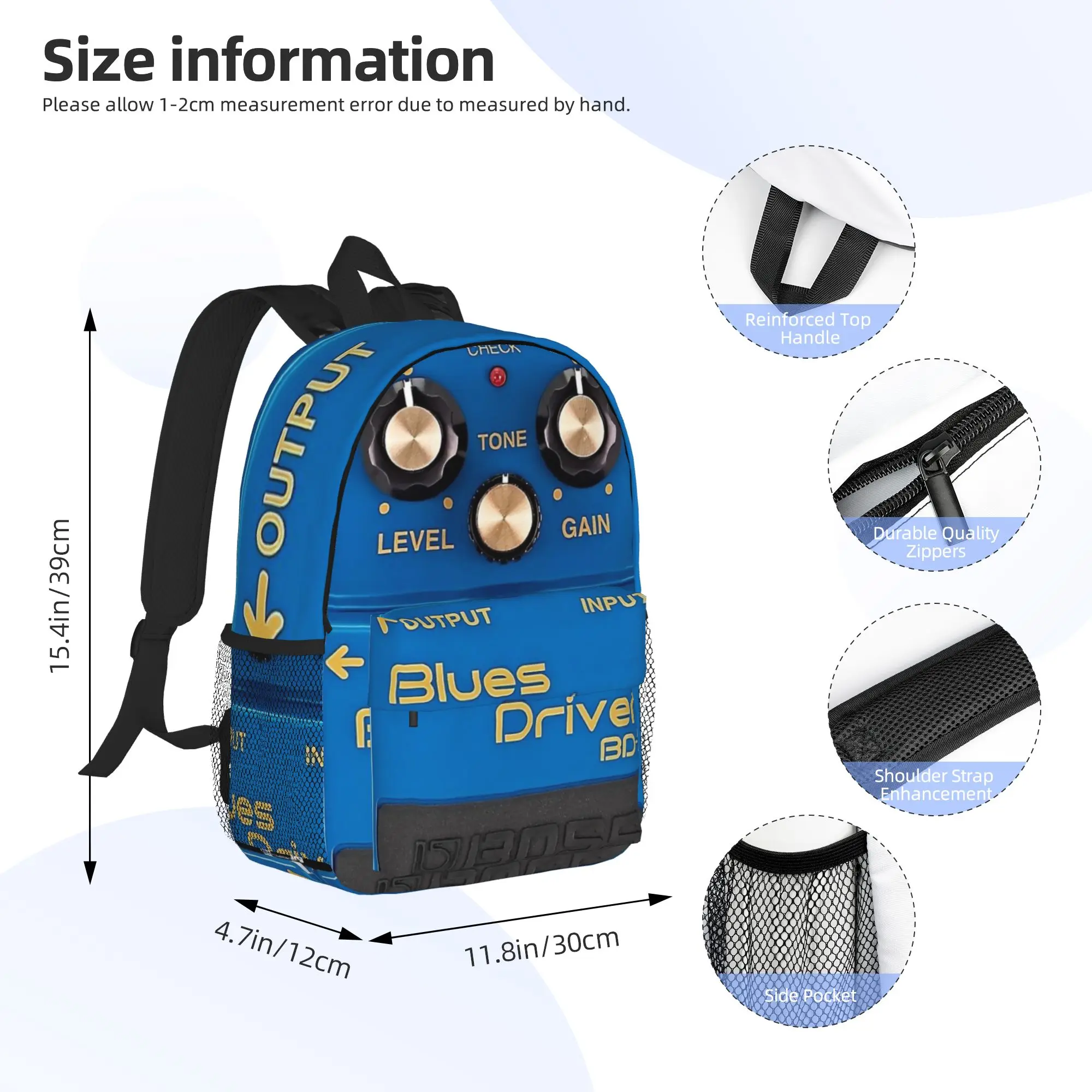 Boss Blues Driver BD-2 Overdrive Bluesbreaker Backpack Hot Sale Daypack Boys Girls BookBag Shoulder Bag for Men Women School Bag