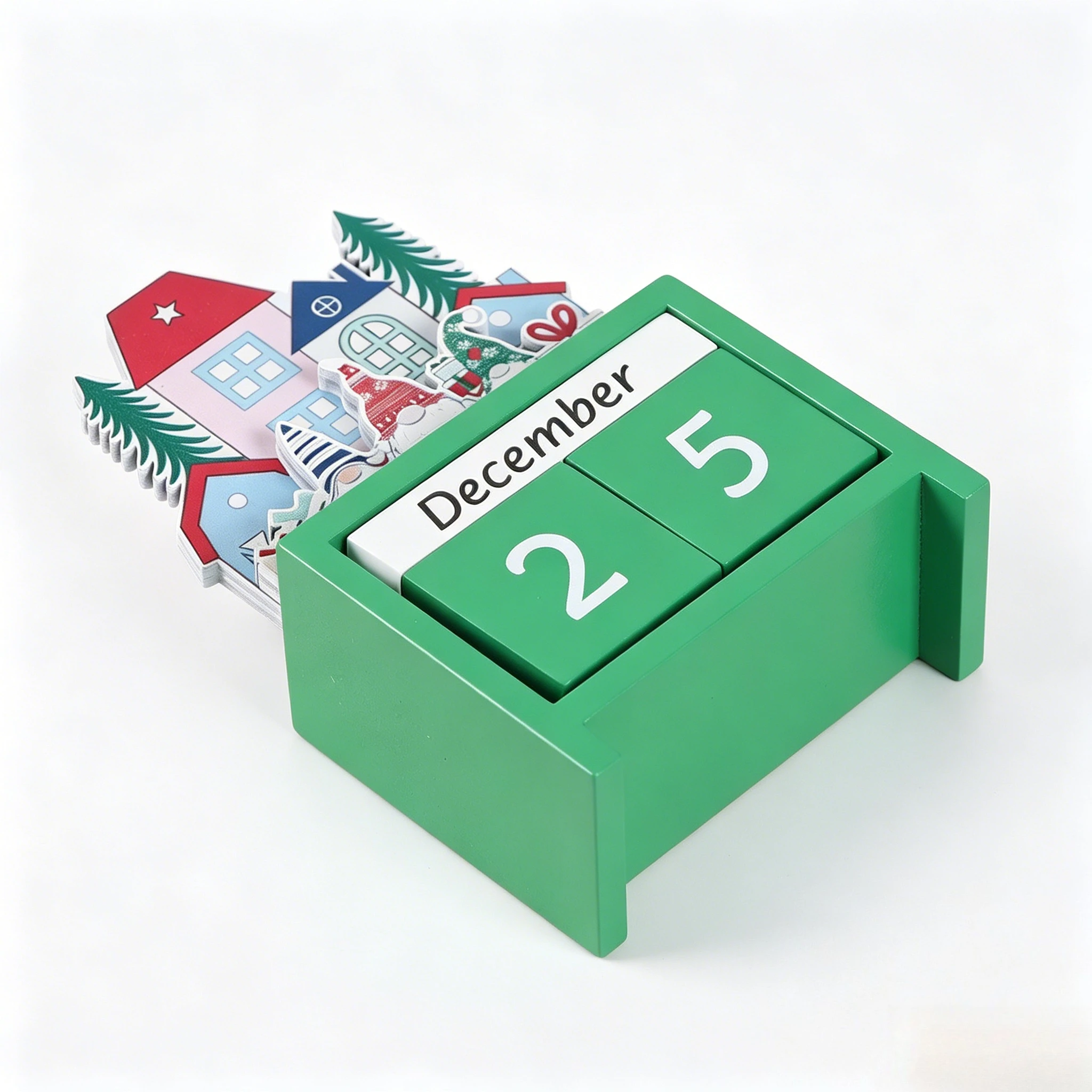 Christmas Countdown Advent Calendar, Days Until Christmas Countdown Desk Wooden Decoration Home Ornaments Office Decor - Santa view 6