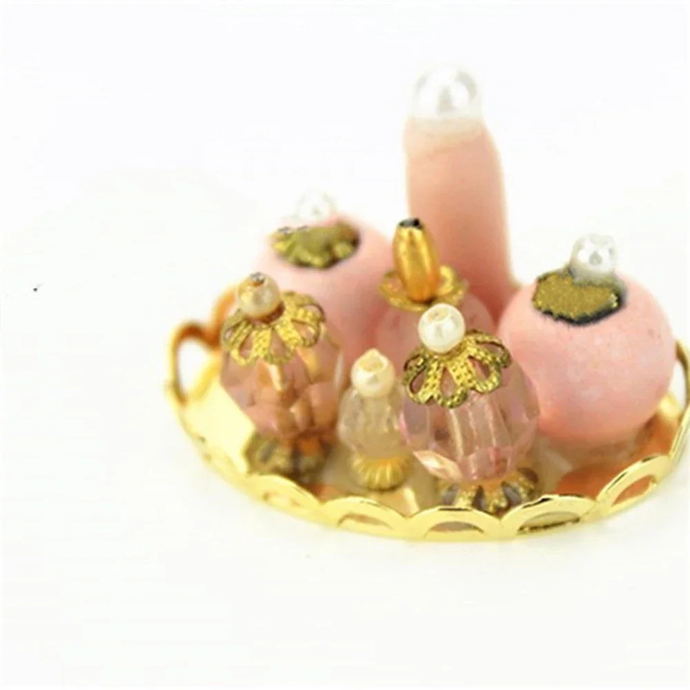 1 ensemble d'accessoires miniatures pour maison de poupée 1/12, Mini ensemble de Parfum en résine, modèle de Parfum de Simulation pour décoration de maison de poupée