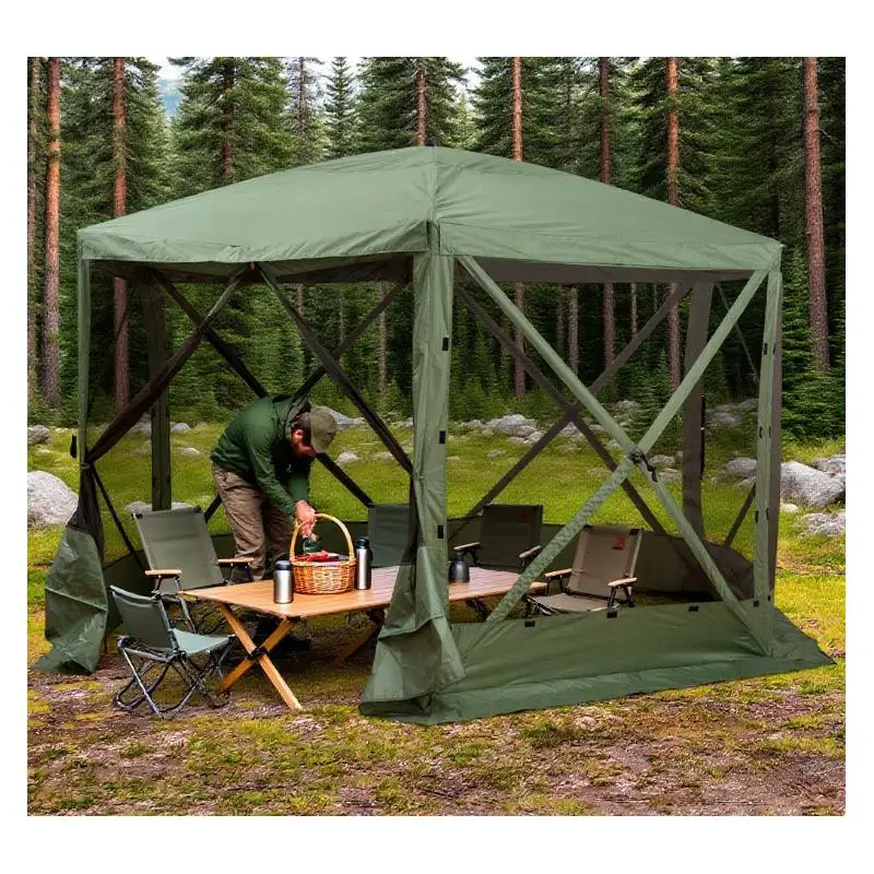 

Шестигранная выдвижная беседка для вечеринок для мероприятий и встреч на свежем воздухе, портативная и простая установка, водонепроницаемый и устойчивый к ультрафиолетовому излучению навес,