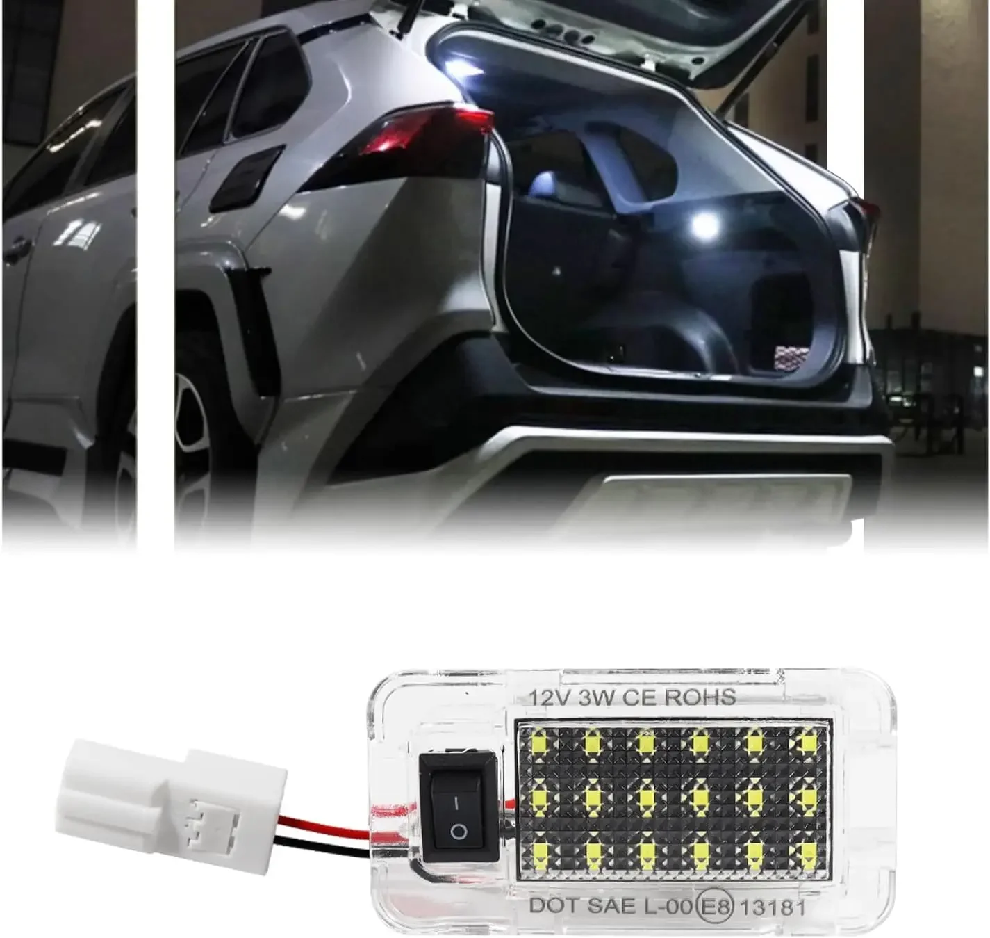 12V LED Rear Trunk Luggage Compartment Light Bulbs For Toyota RAV4 Prius Sienna Alphard Yaris Prime Harrier Venza
