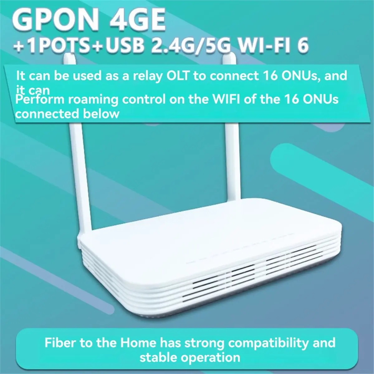 T1560C Tools-EG8145X6 GPON ONU Gigabit Fiber Modem Dual-Band WIFI6 4GE+1TEL+2.4G+5G WIFI AX3000MPS for FiberHome