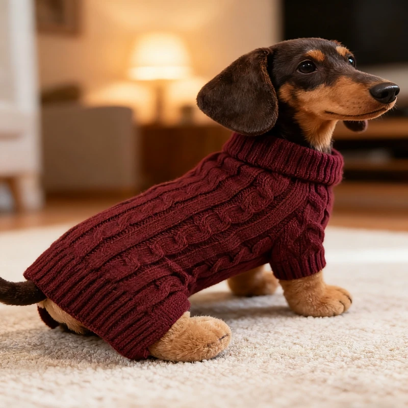 Cute Knit Sweater for Dachshund