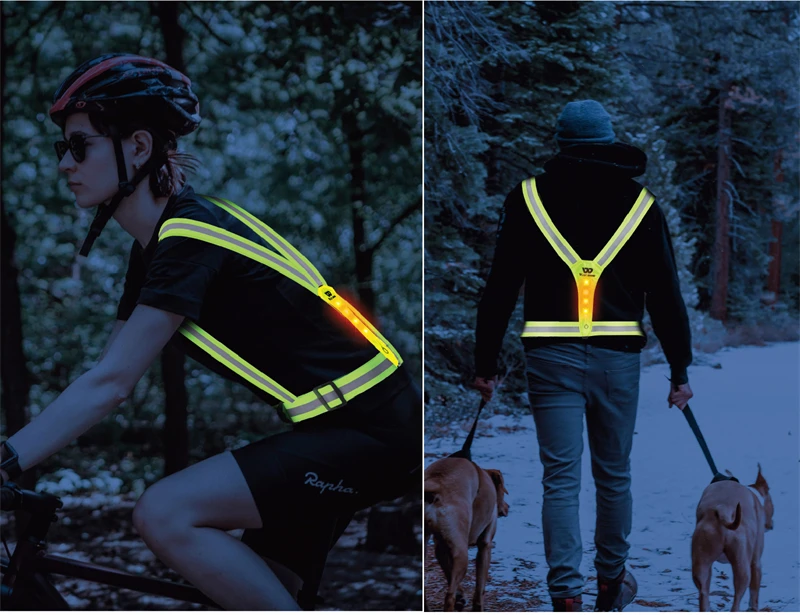 WEST BIKING Reflektierende LED-Lichtweste, USB-Aufladbar, 3 Modi Einstellbar, Nachtlauf- und Fahrrad-Sicherheitsausrüstung für Männer und Frauen – Detail 17