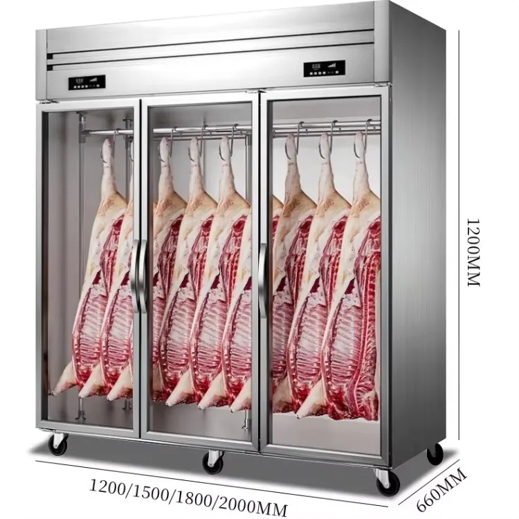 8- Professional Beef Steak Saussagesry Meat Ham Dry Age Fridge Cabinet Refrigeration Hanging Display Storage