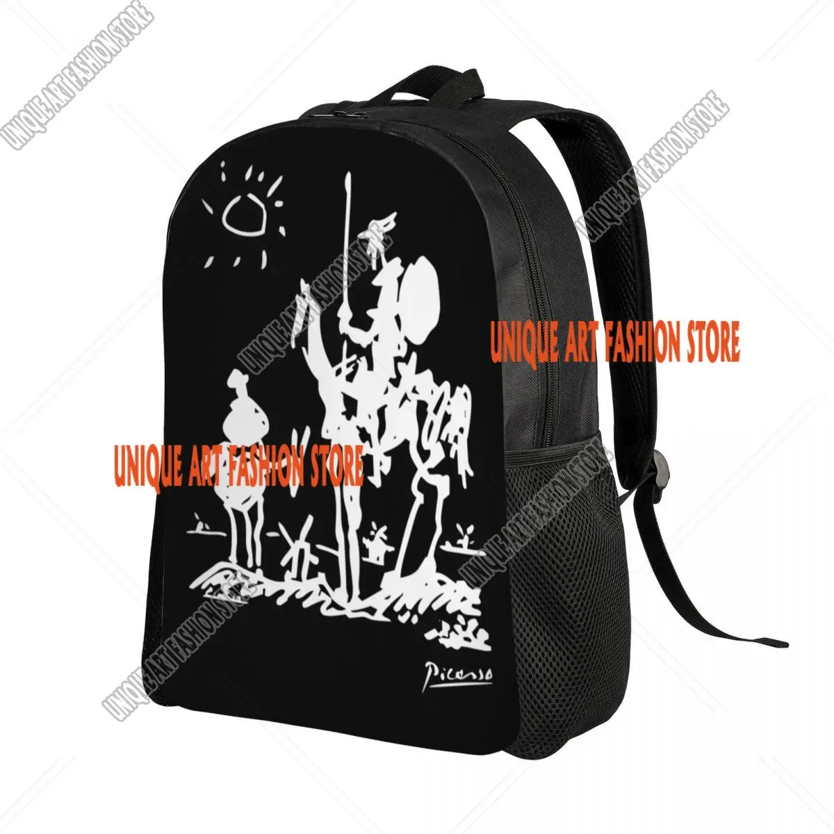 Pablo Picasso Don Quixote Laptop Backpack Men Women Basic Bookbag for College School Students Spanish Artist Bag