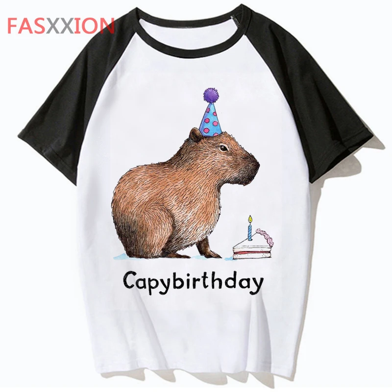 Maglietta capibara Streetwear Hop maglietta divertente da uomo Top Harajuku Hip Tee per T-Shirt abbigliamento maschile