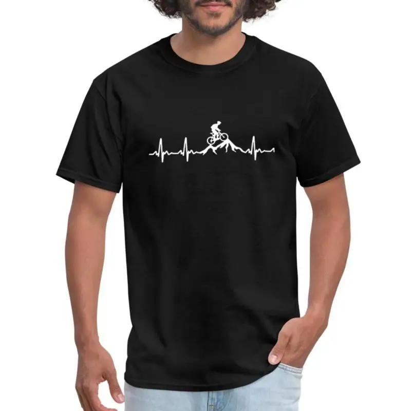 ECG Mountain Bike Heartbeat Men's T Shirt