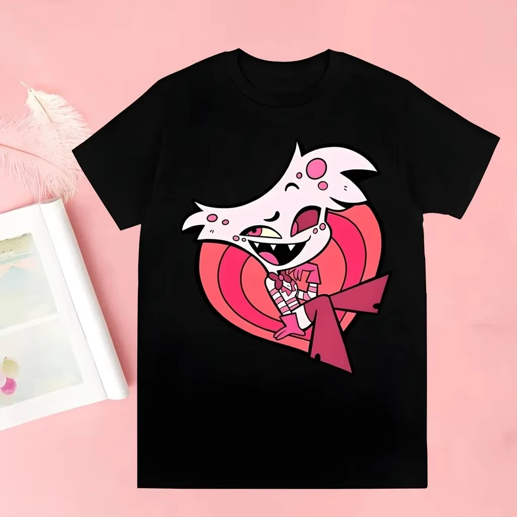 كم تي شيرت كول الكرتون تي شيرت غير رسمي ملابس الشارع الشهير بلايز Hazbin Hotels Alastor Harajuku التي شيرت الملابس الجمالية تيز كبيرة الحجم