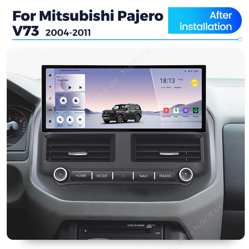 MS 12.3 Inch Slim Car Radio Navigation Car Headunit Newest System For Mitsubishi Pajero V73 2004-2011 GPS 4G Sim