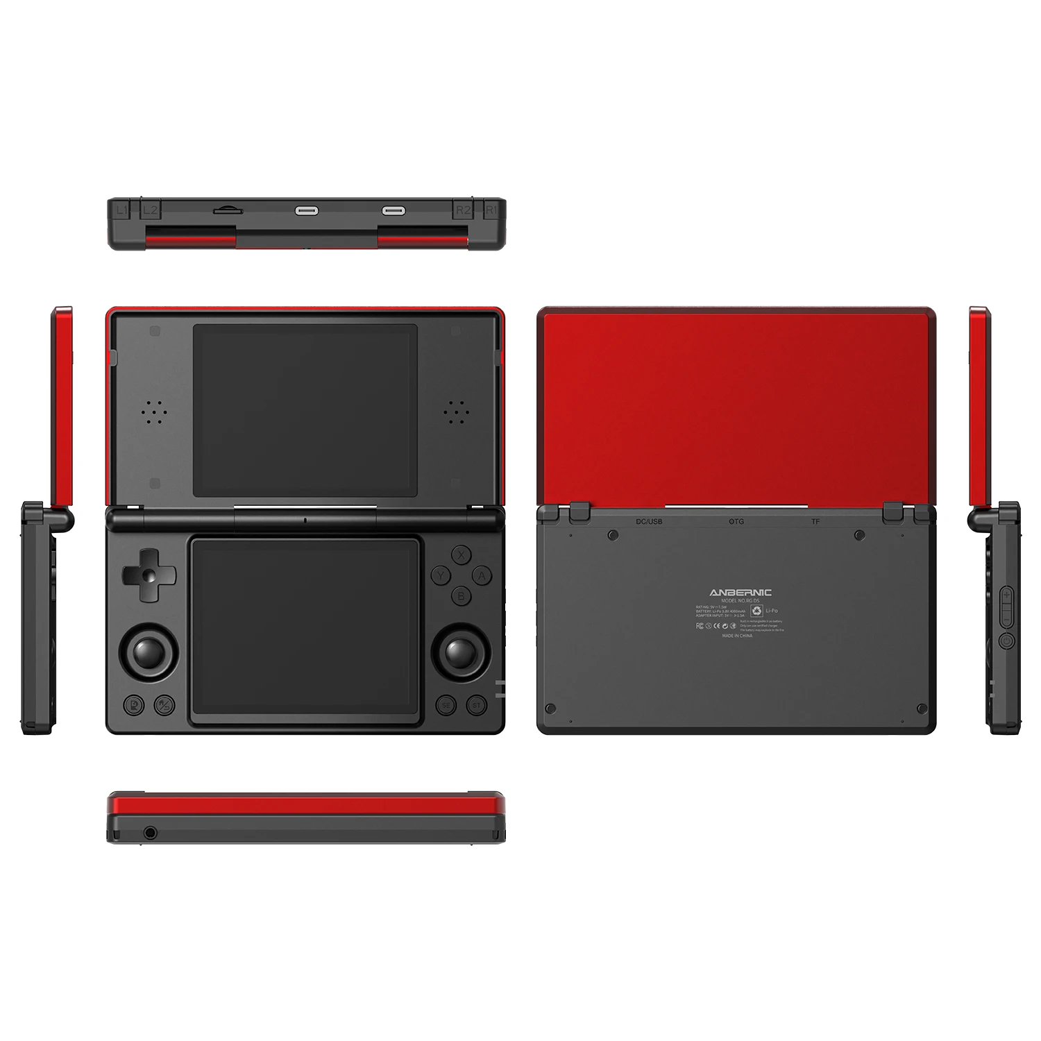 Anbernic RG DS Handheld Game Console 4" IPS Dual Screen Android 4000mAh Flip Video Games Player New Model