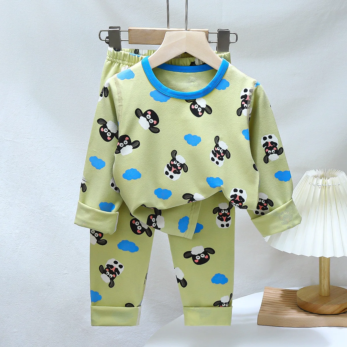 Autumn Winter Baby Sleepwear set Kids Comfortable Lycra Underwear 2pcs Set Children Shirts+Pants Sleep Wear Boys Girls Clothes