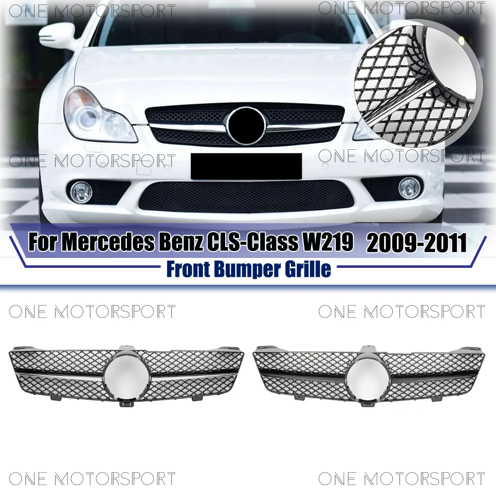 

Glossy Black A - Style Front Bumper Grille For Mercedes Benz CLS-Class W219 2009-2011 CLS550 CLS55 CLS63 Racing Bumper Grille