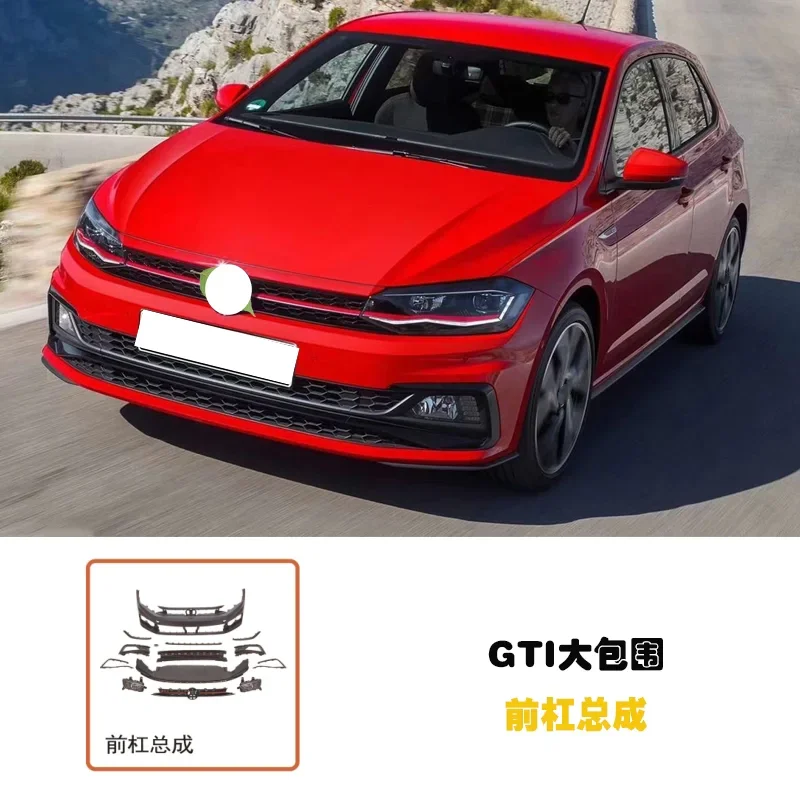 Front bumper assembly for Volkswagen vw POLO PLUS 2019 modified grille fog lamp light frame surround body kit Car accessories