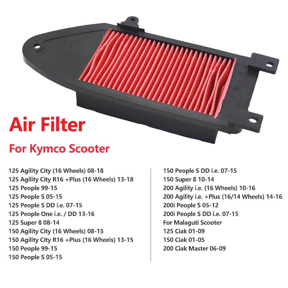 Filtro de aire de motor de motocicleta para Kymco 125 150 200 Agility 125 150 personas 150 200i Super piezas de repuesto