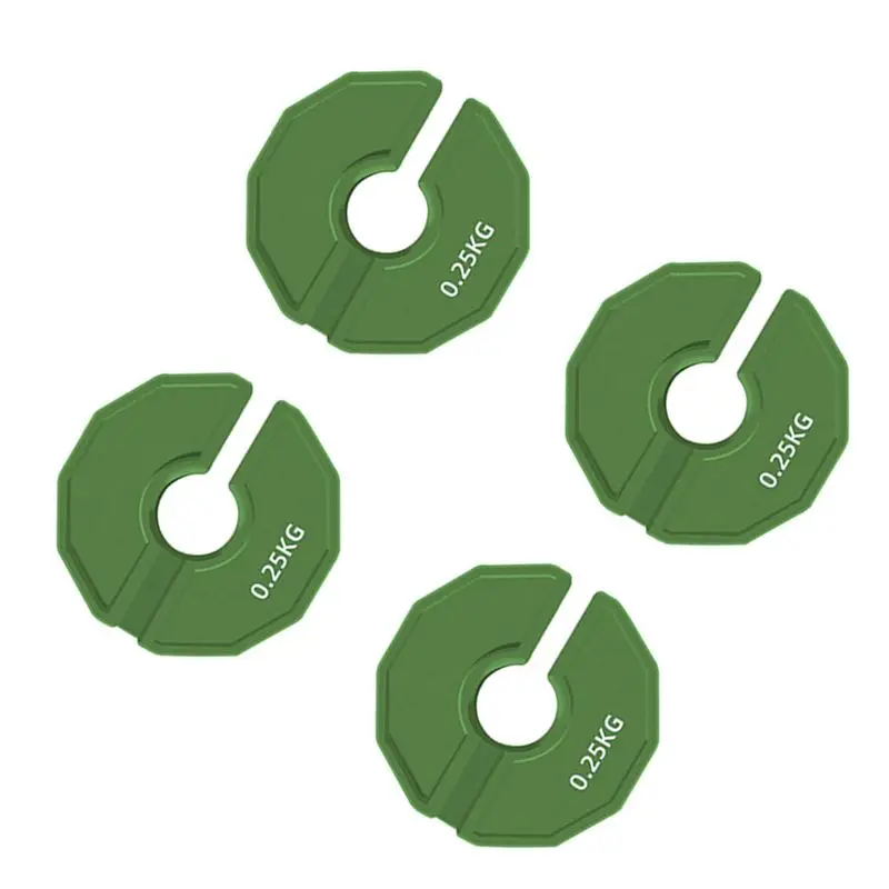 0.25Kg Green Rubber Dumbbell Add-On Weight Plates, 4 Piece Set For Precision Strength Training