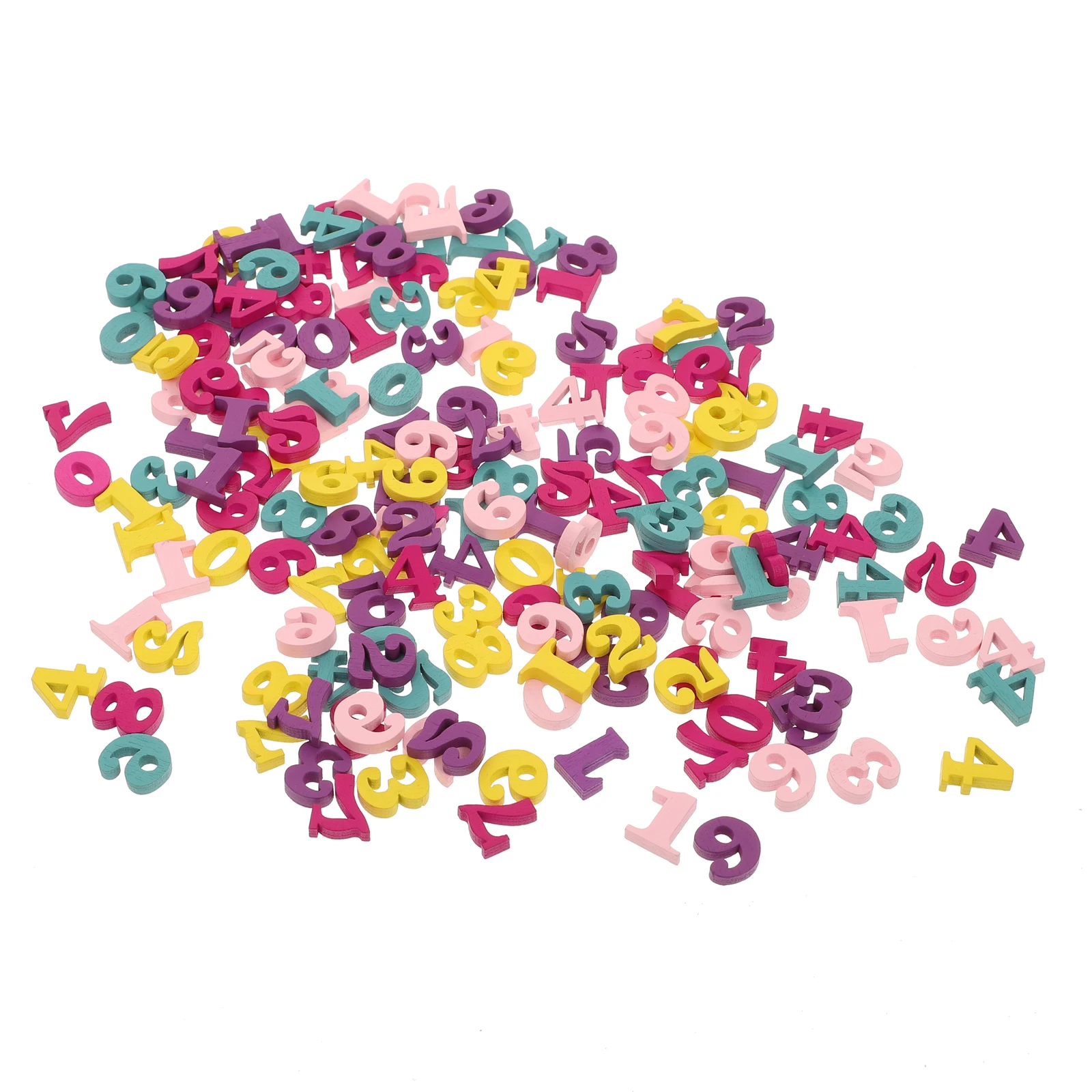 

200pcs Wooden Number Chips Wood Craft DIY Educational Blocks Preschool Learning Montessori Style Colorful Safe Light Weight
