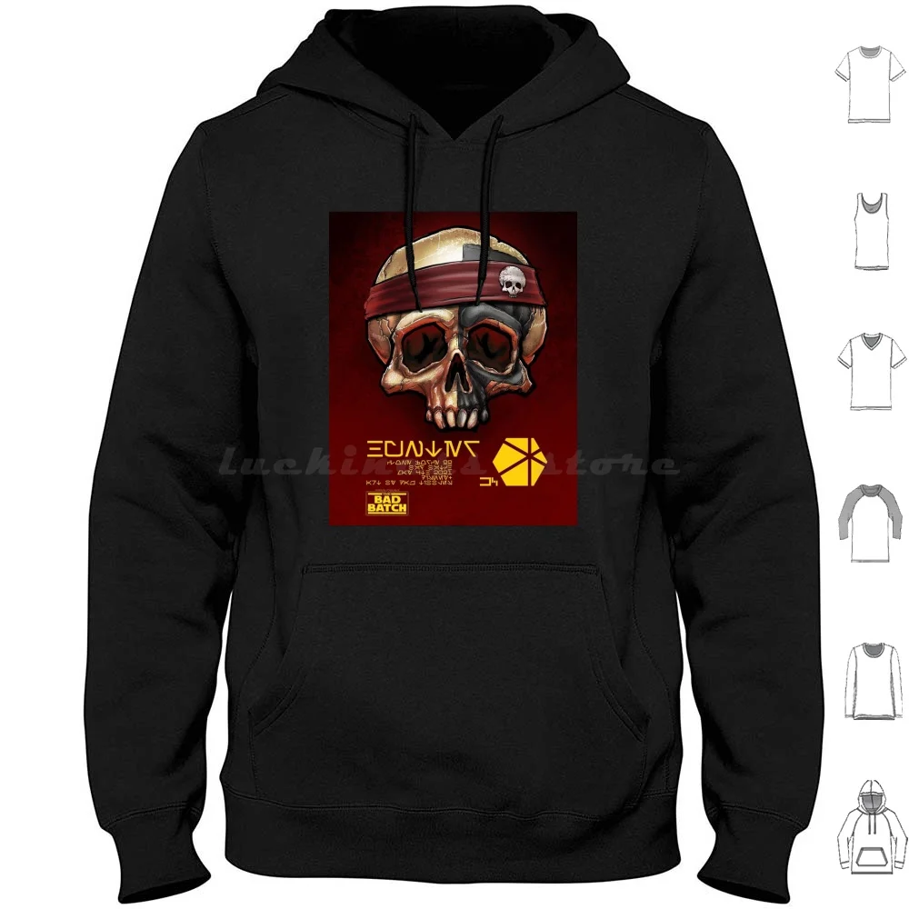 Sudaderas con capucha de cazador de calaveras de manga larga Bad Batch The Bad Batch Clone Force 99 Wars Skull Hunter Star Tech Crosshair Echo