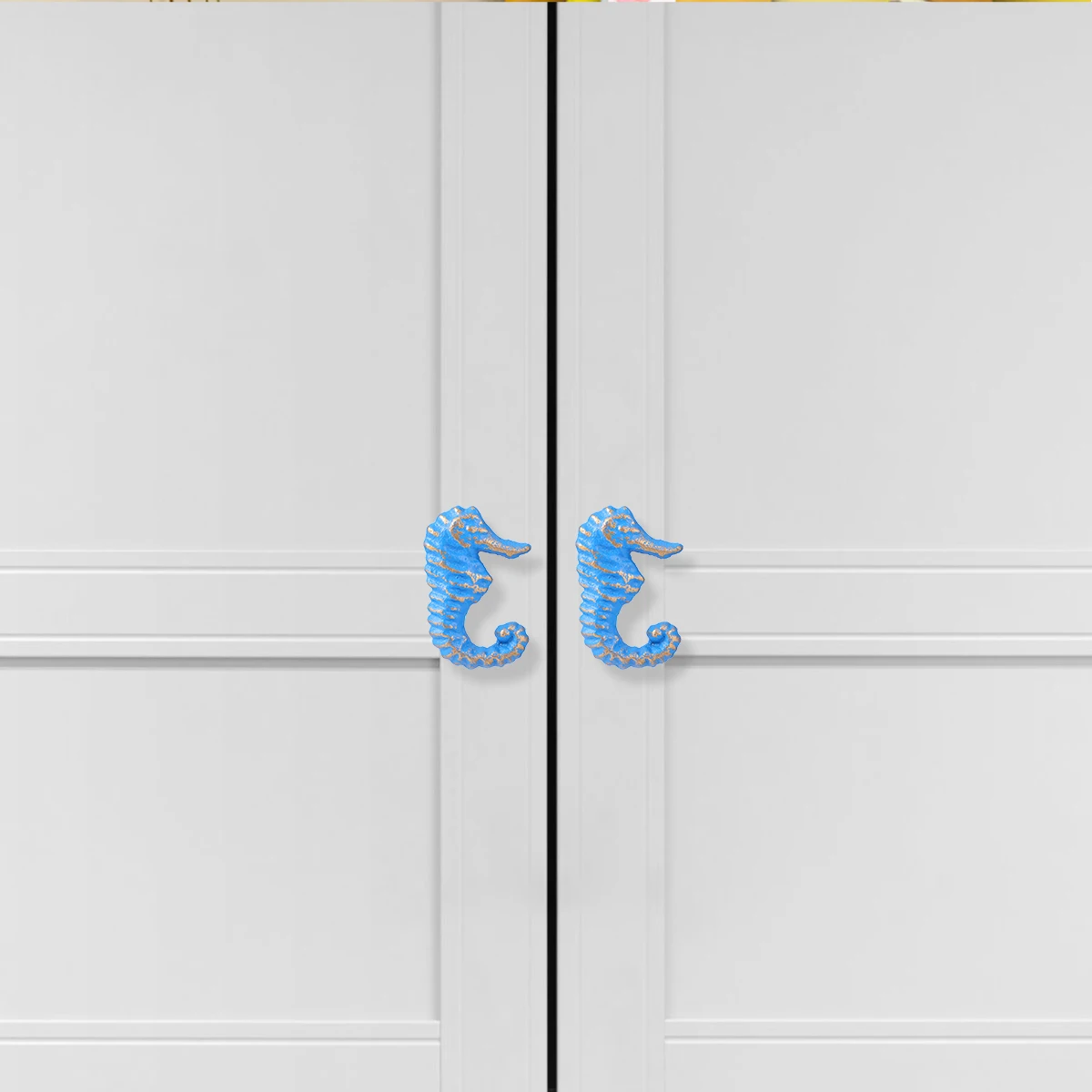 

1Pcs Seahorse Shape Drawer Pull Ocean Theme Iron Knob Retro Style for Cabinet Cupboard Wardrobe Furniture Drawer Knob