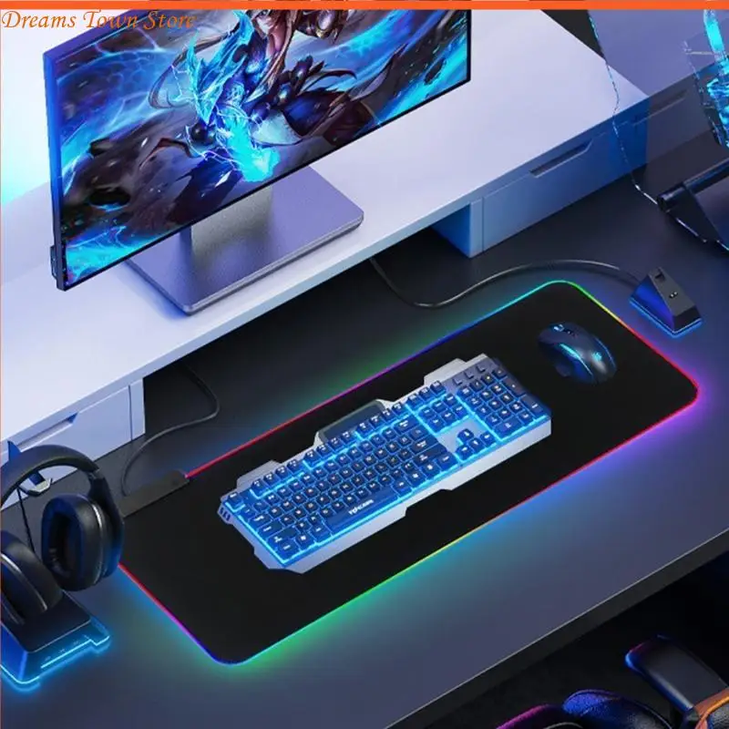 

HX6A LED LIGHT GAMENG PAN MOUSE PAD Большая клавишная офис настольный коврик Hub 4 Port USB RGB
