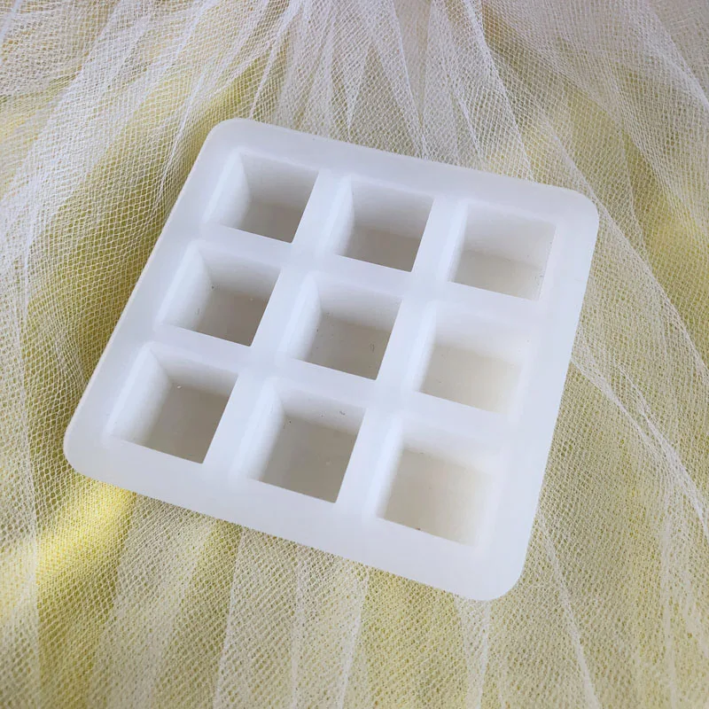 Grade Silicone 9-grid Cube Jumbo Square Tray Mould Non-toxic Durable Bar Pub Wine Ice Blocks Molds