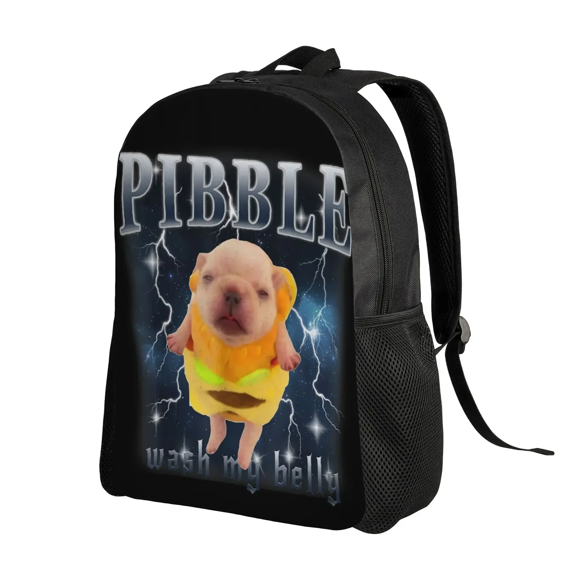 Custom Bag Funny Pibble Meme Wash My Belly Clean My Belly Meme Backpack Women Backpacks Polyester Fashion School Bags Designer R