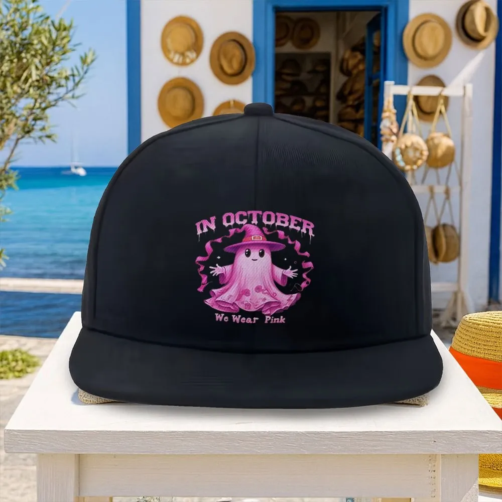 A Versatile Pink Witch Ghost Baseball Cap for Women, Suitable for Both Genders. This Adjustable Outdoor