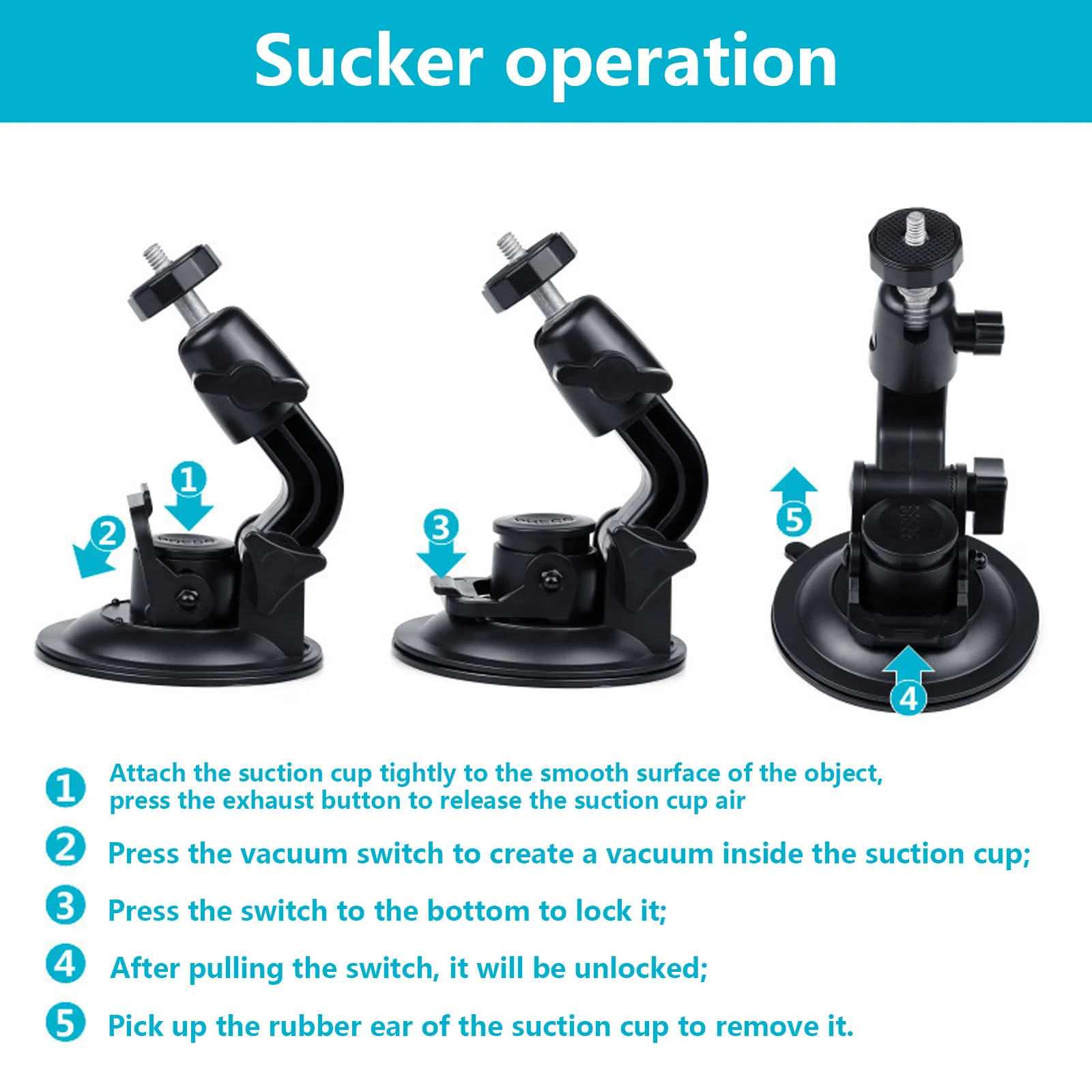 9cm Suction Camera Holder Stand Bracket For Gopro Hero 12 11 10 9 8 7 Action Camera Accessories Car Mount Windshield Suction Cup