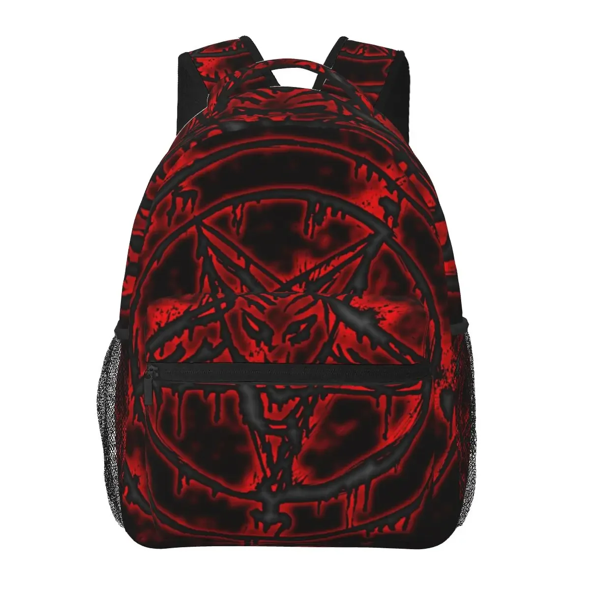 Pentagram-Satanism-Sigil-Of-Baphomet-Devil Backpacks Boys Girls Bookbag Students School Bags Cartoon Kids Rucksack Shoulder Bag