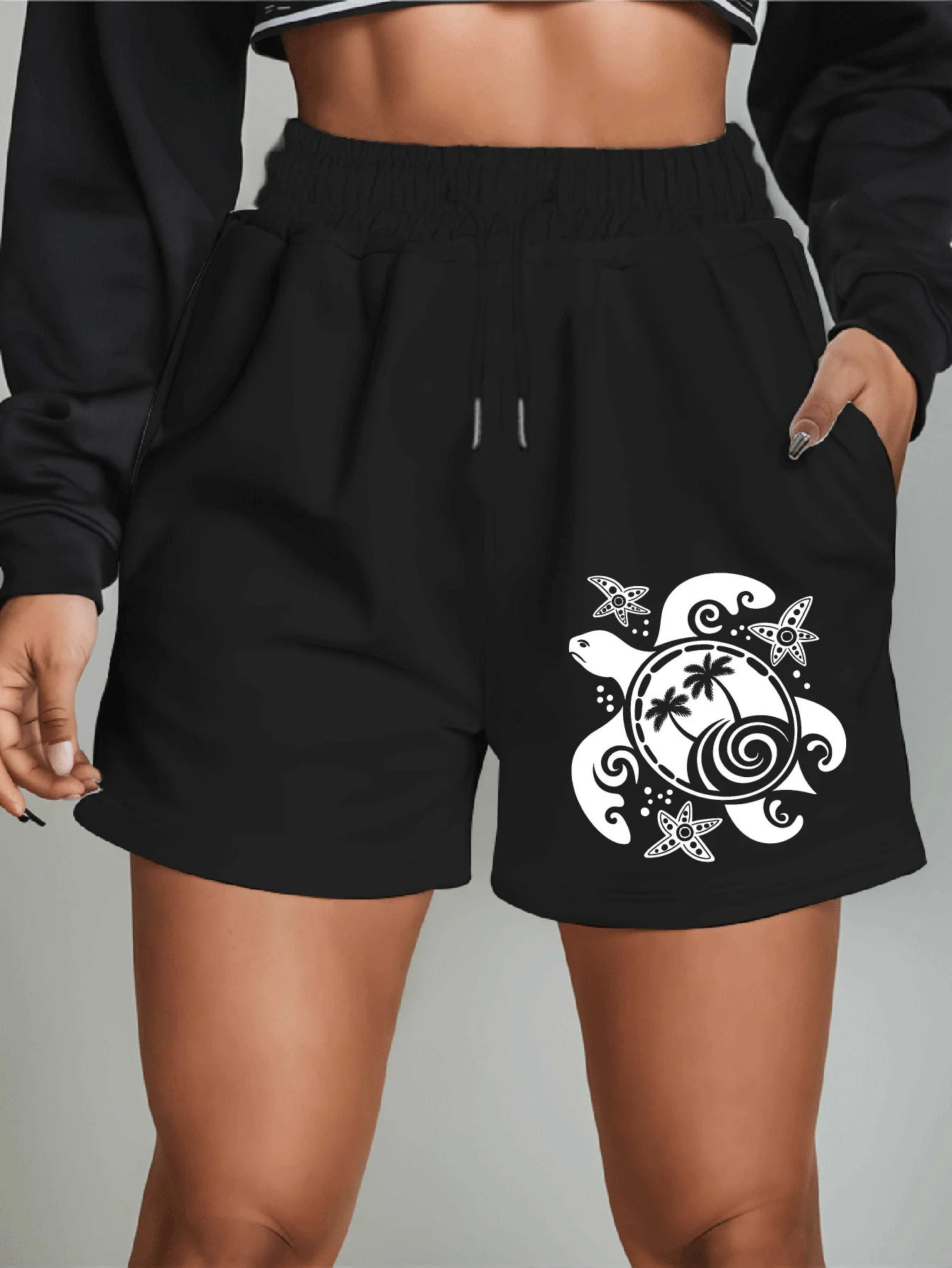 

Ladies' Casual Sports Retro Niche Design Shorts, Summer Casual Versatile American Trend Outerwear Pants, Summer Beach Pants