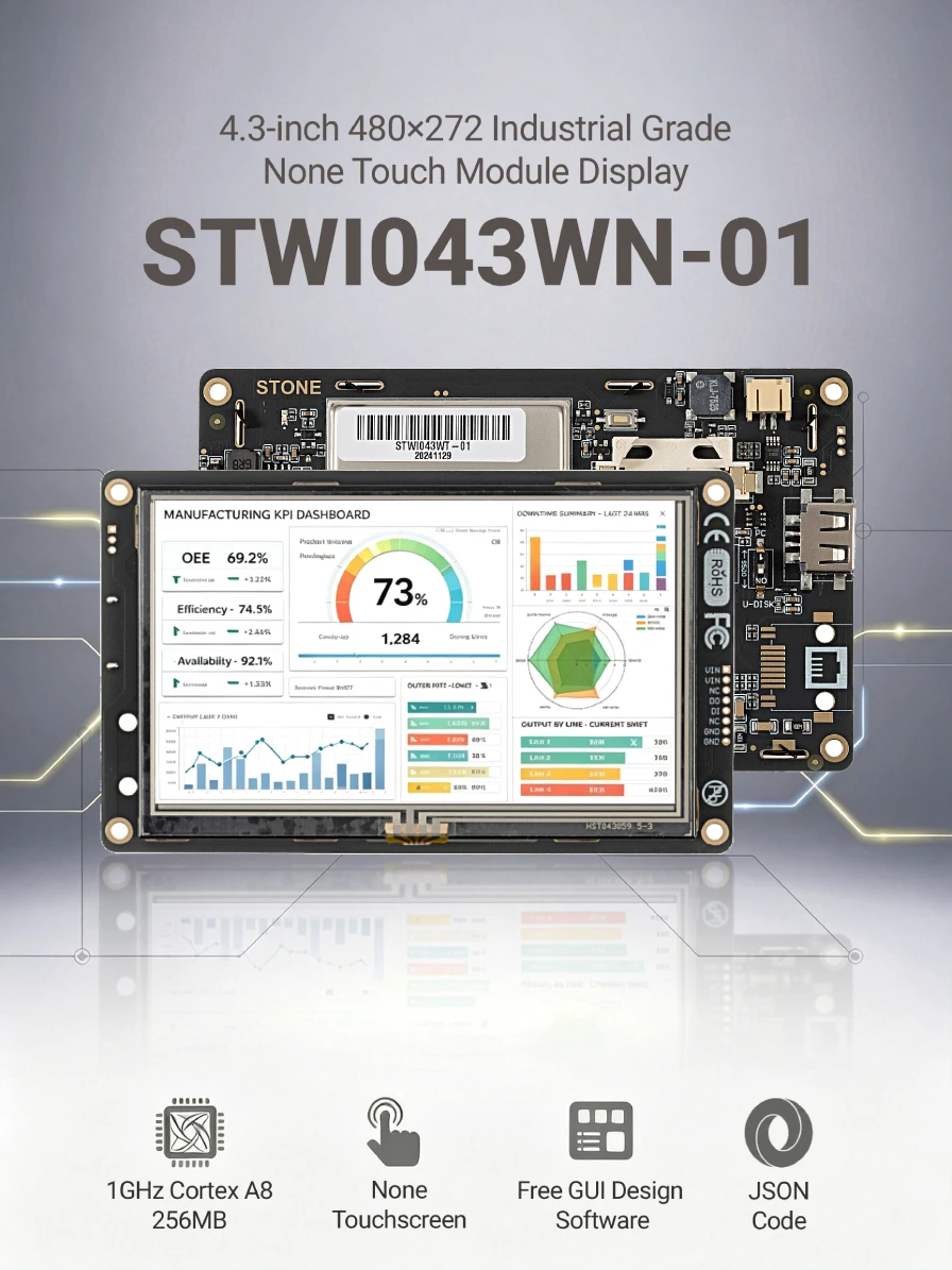 STONE I 4,3 Zoll 480*272 HMI TFT LCD-Displaymodul UART-Anschluss ohne Touchscreen für Arduino Mega 2560 uno q r372 – Detail 1